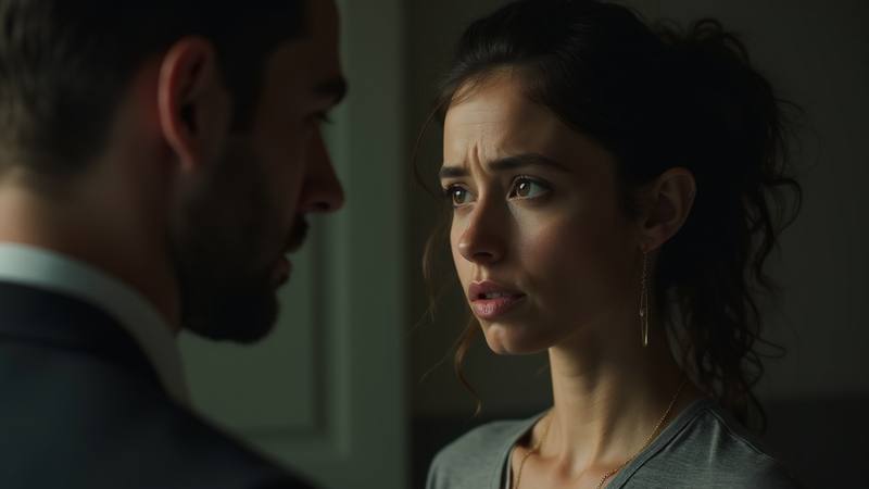 Woman looking confused and doubtful in conversation, representing narcissistic gaslighting