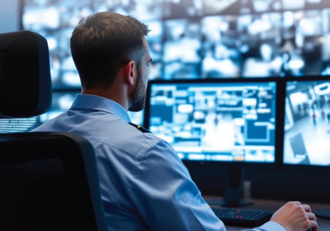 man at monitoring centre