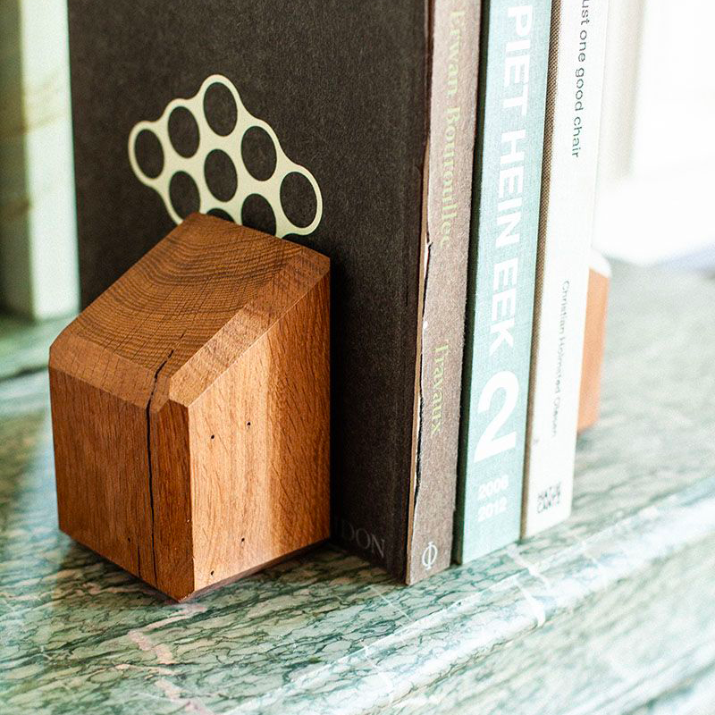 The pair of wooden bookends - A.S.L