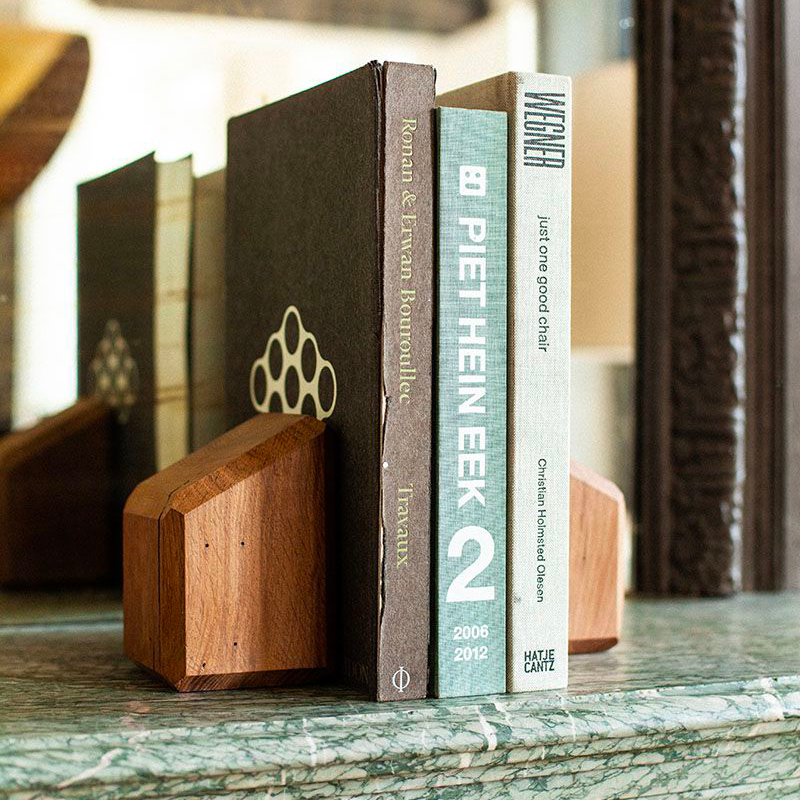 The pair of wooden bookends - A.S.L