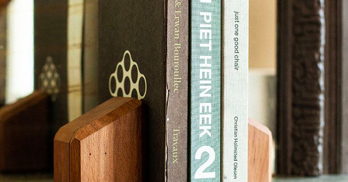 The pair of wooden bookends - A.S.L