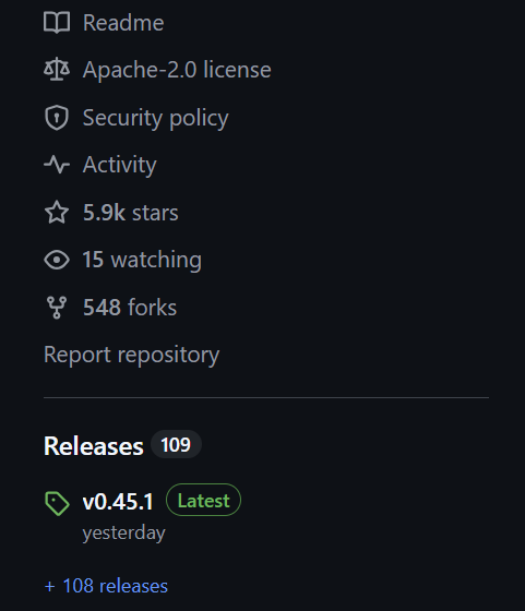 Pagina GitHub di remove-ai-watermarks: licenza Apache 2.0, 5,9 mila stelle, 548 fork e ultima release v0.45.1