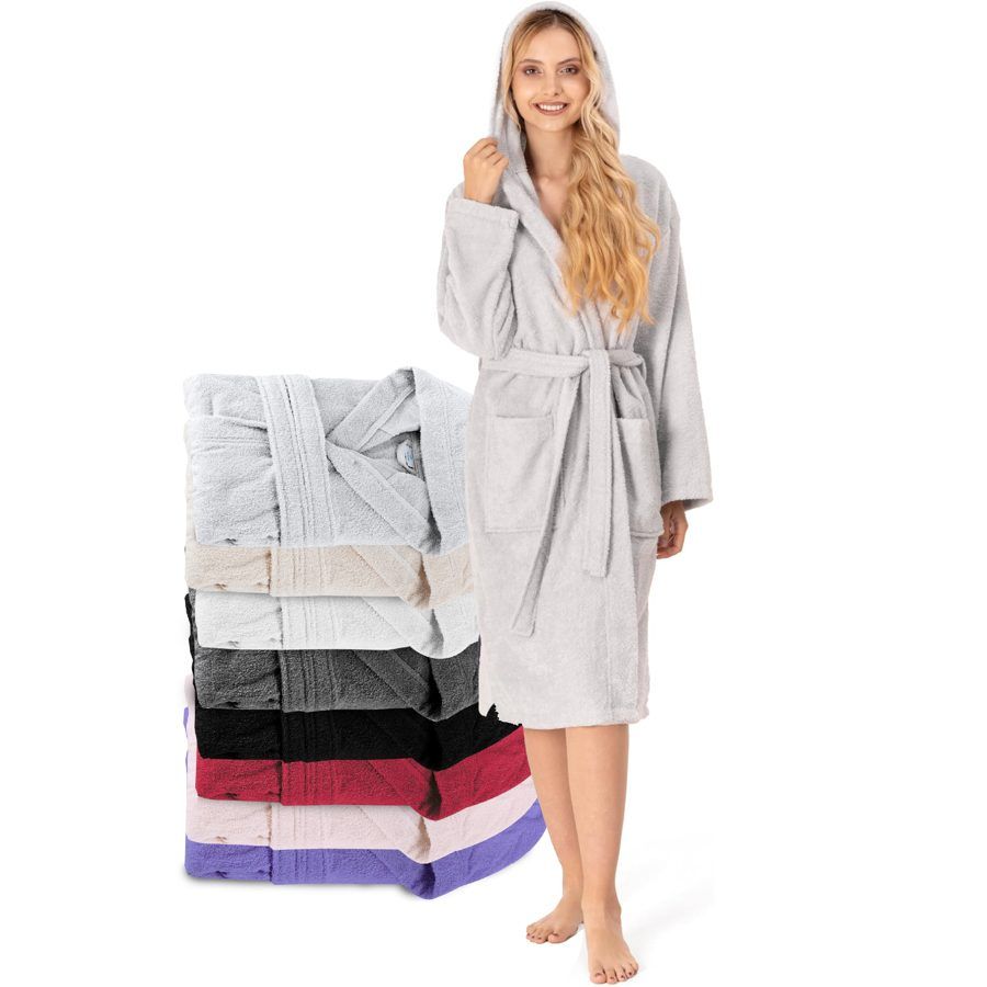 Women's cotton bathrobe — Grey