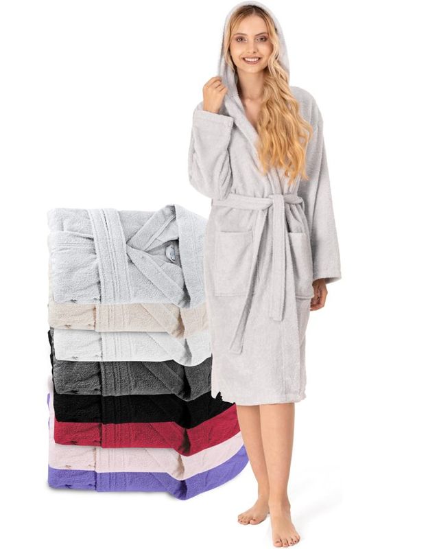 Women's cotton bathrobe — Grey