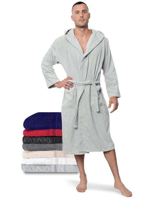 Men's cotton bathrobe — Grey