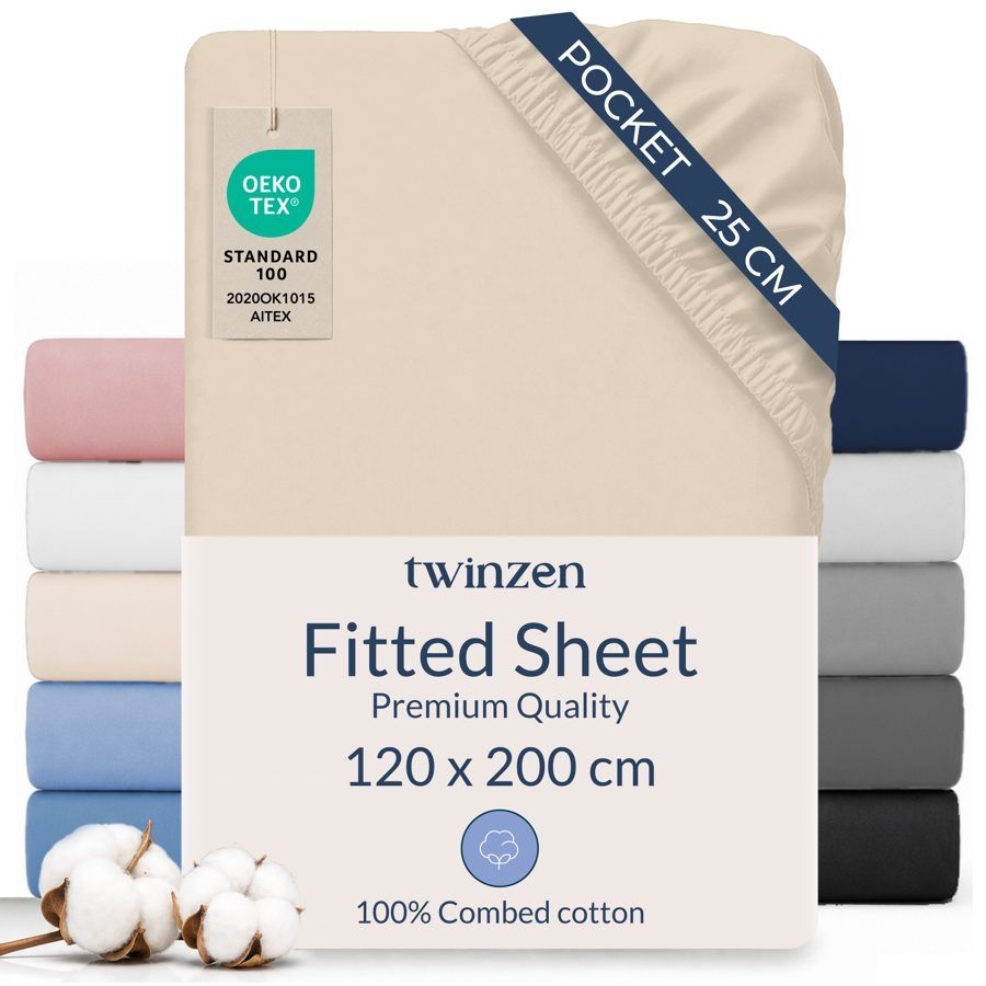 Combed cotton fitted sheet