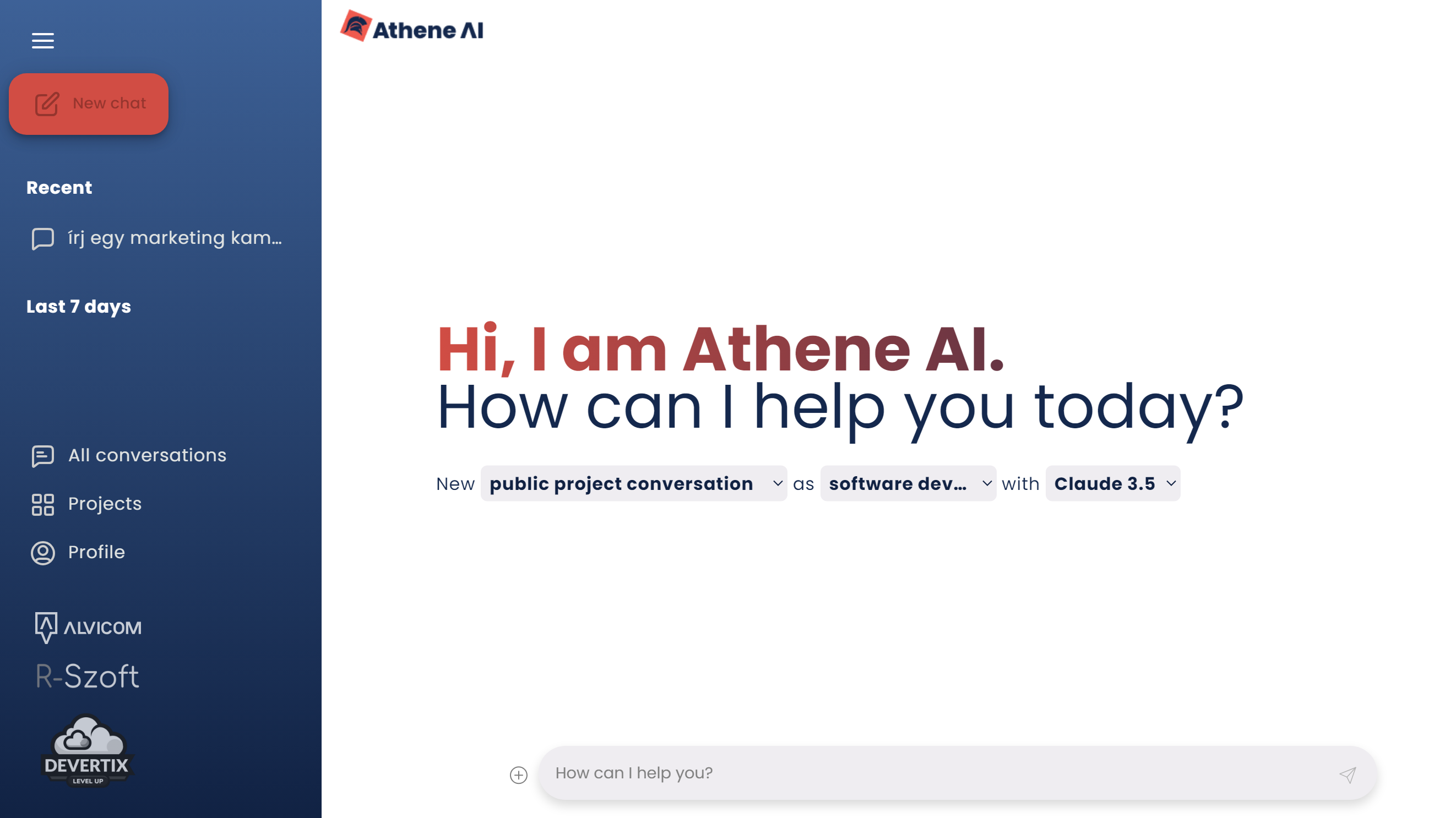 Athene AI interface