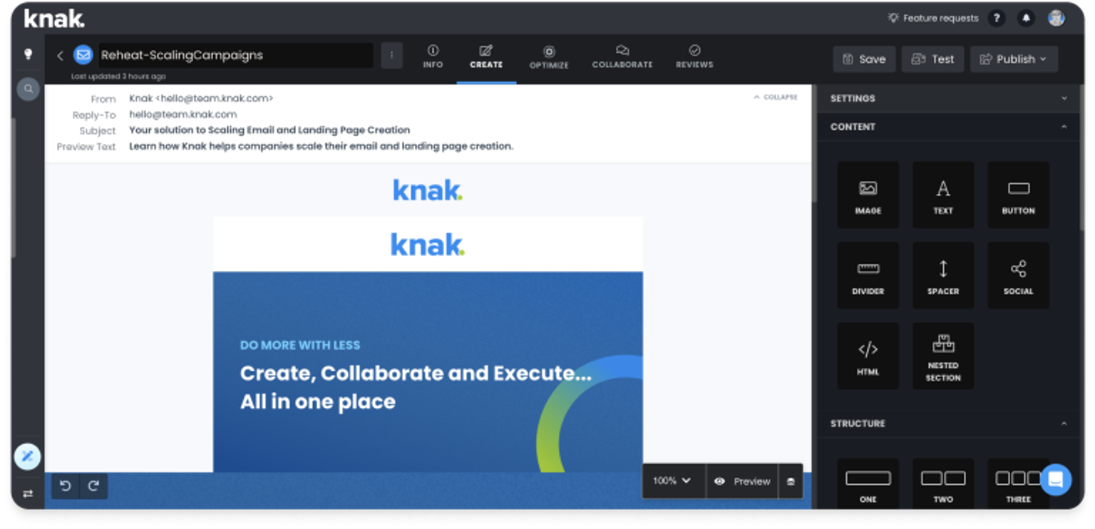 Knak is a no-code campaign creation tool