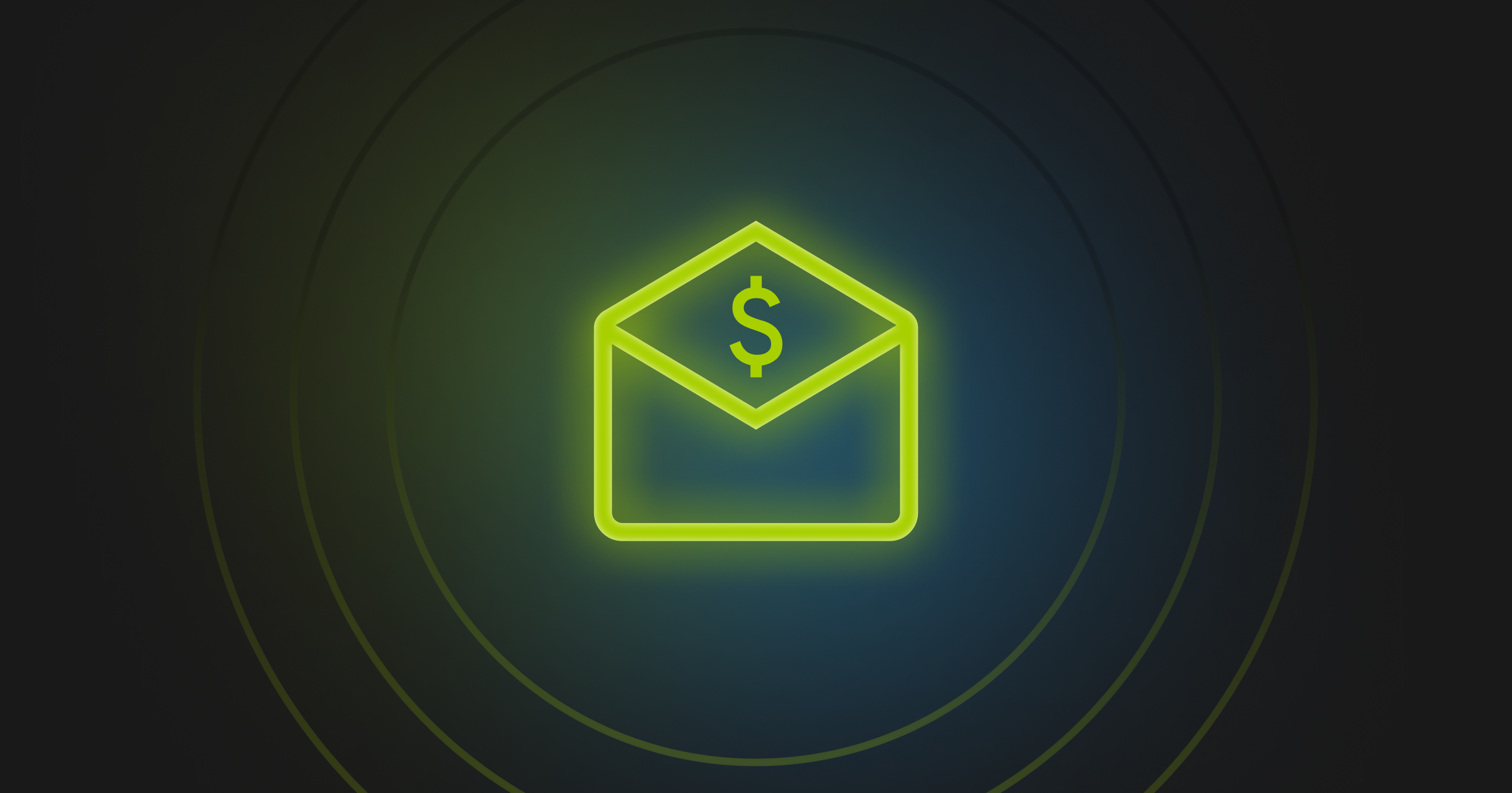 Graphic of an open envelop with a dollar sign inside