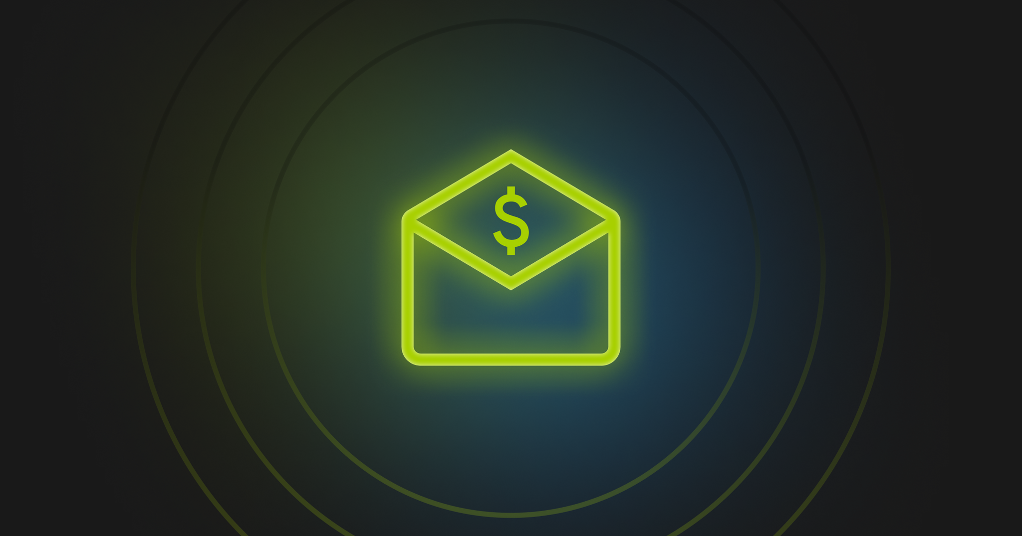 Graphic of an open envelop with a dollar sign inside