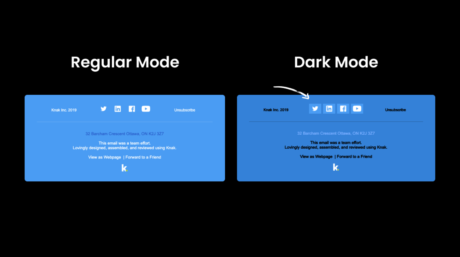 Regular Mode vs Dark Mode