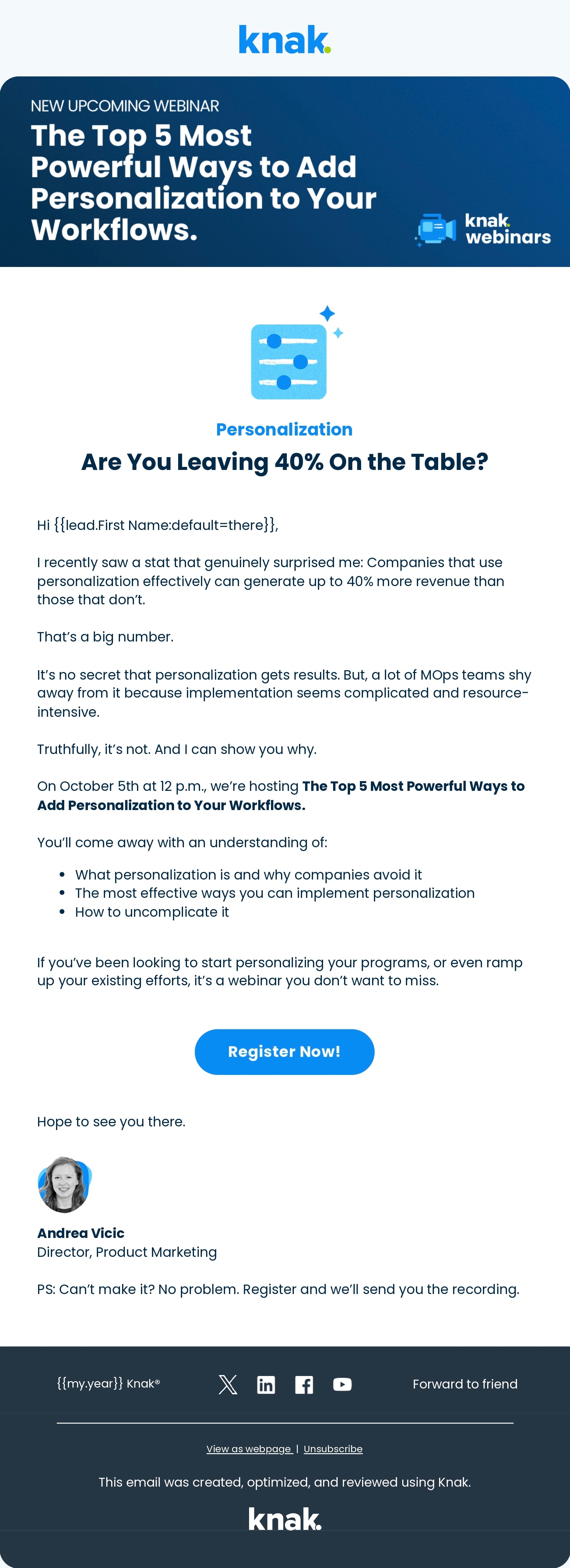 A webinar invitation email example