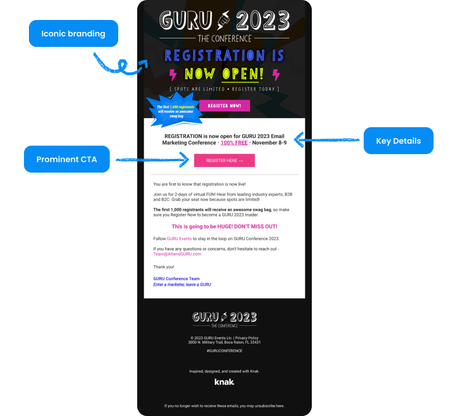Knak Inspiration Centre - Virtual Events Email