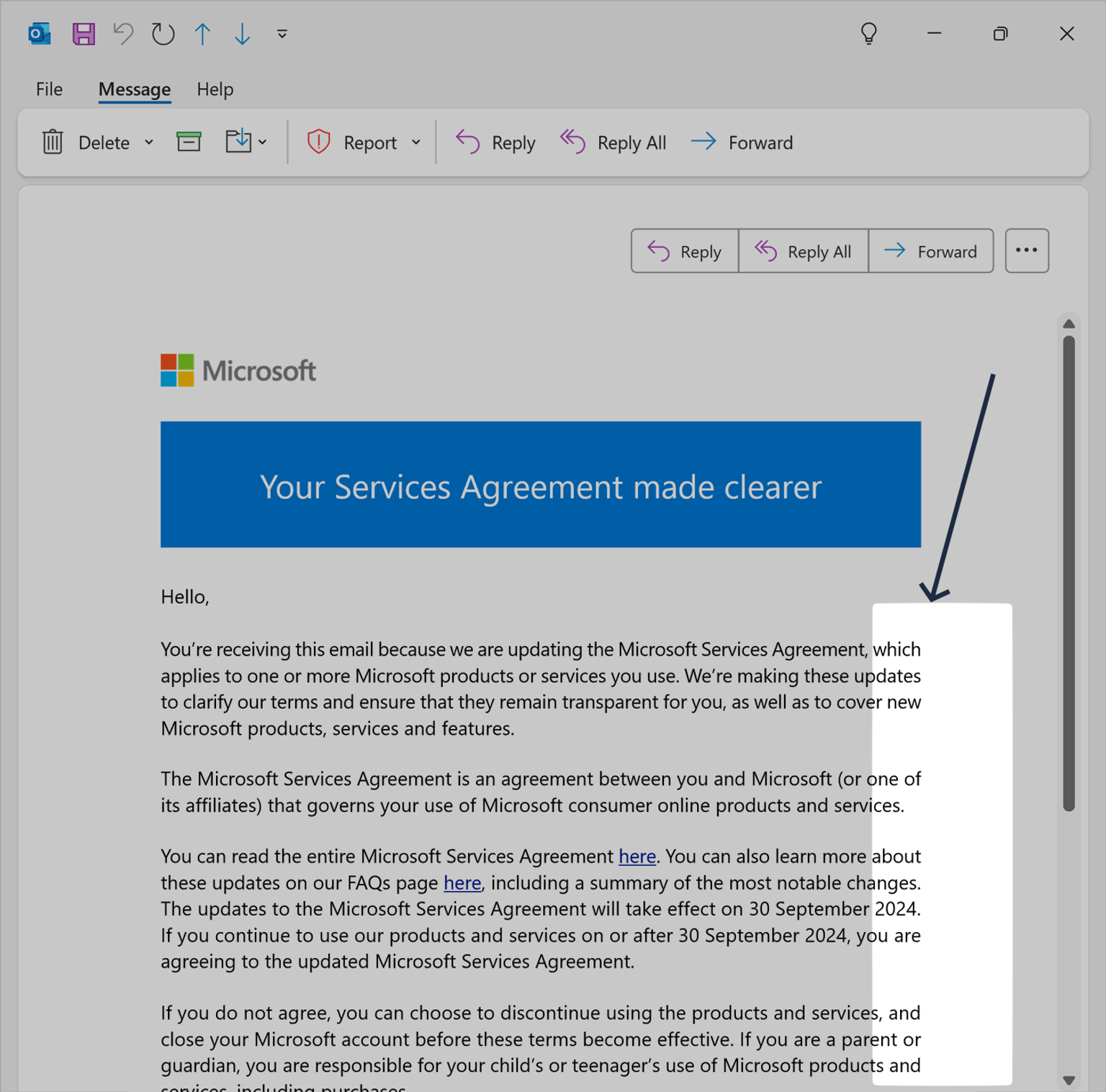 Microsoft email fully justified alignment