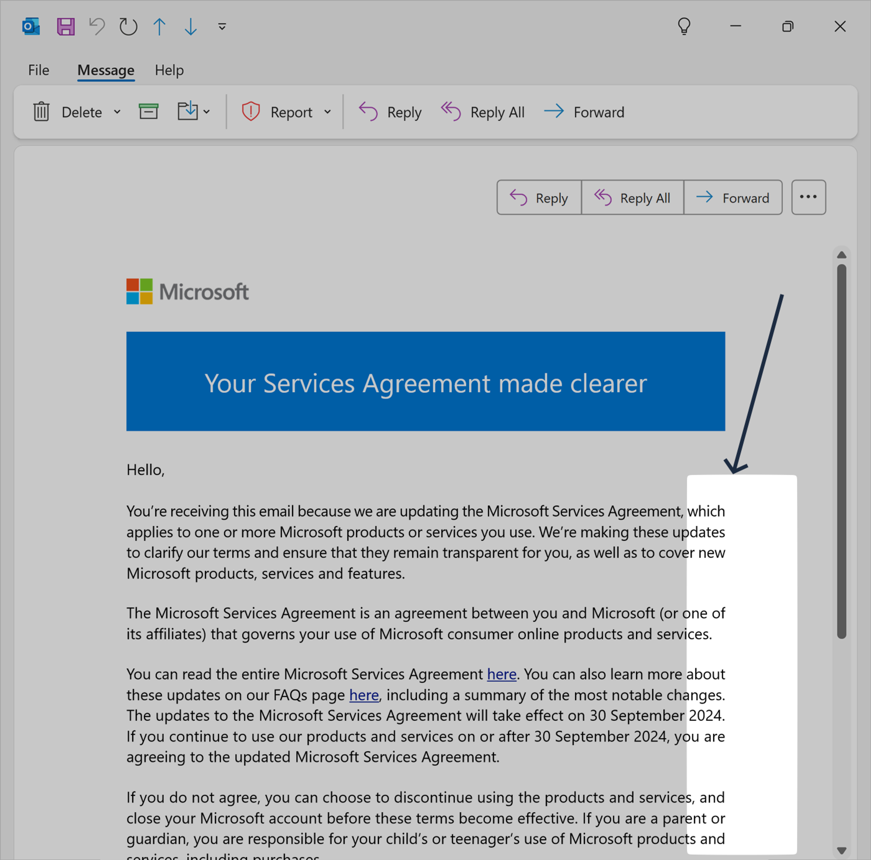 Microsoft email fully justified alignment