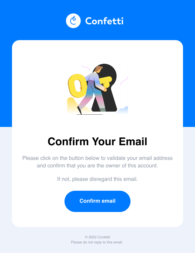 Confetti - Registration process