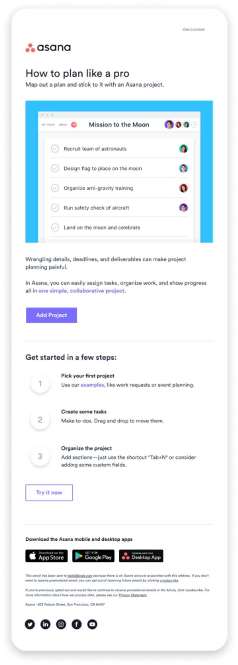 Asana – Set up your projects