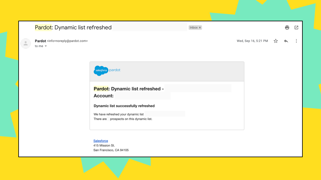 Pardot Dynamic Lists