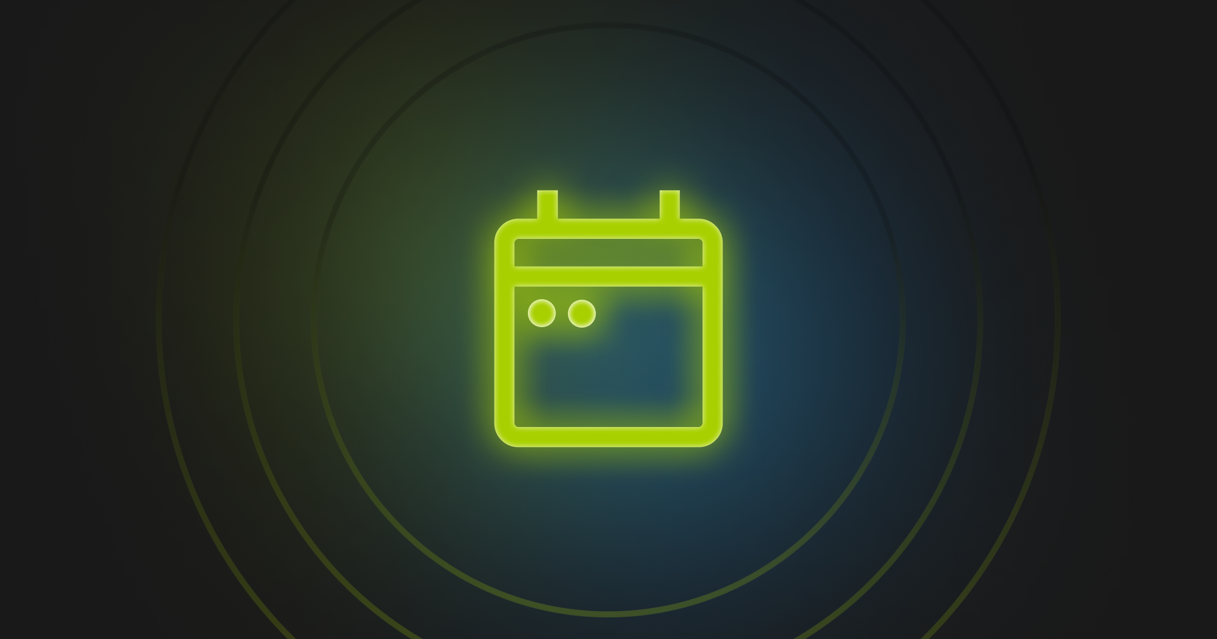 Green calendar icon on a black background