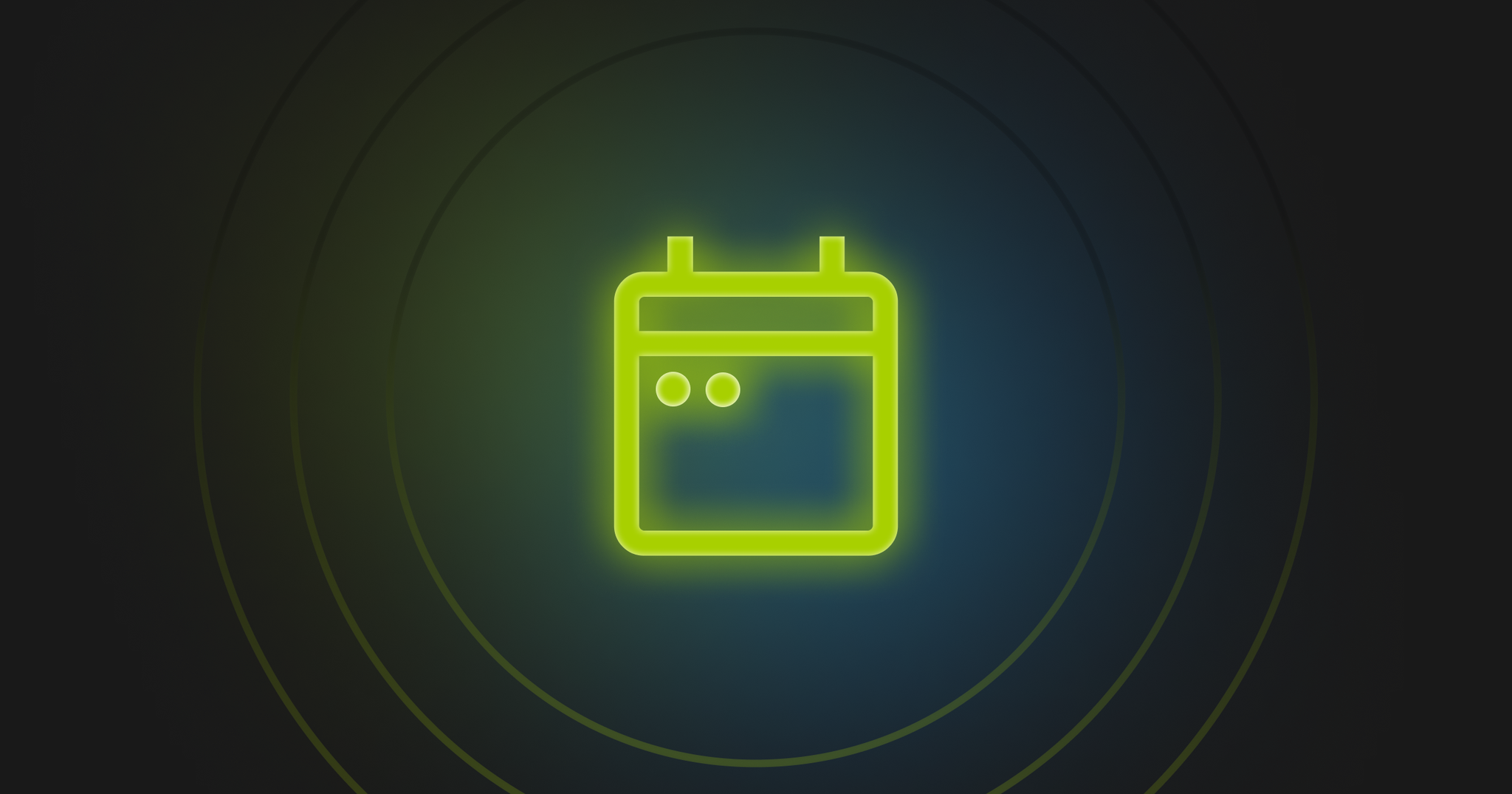 Green calendar icon on a black background