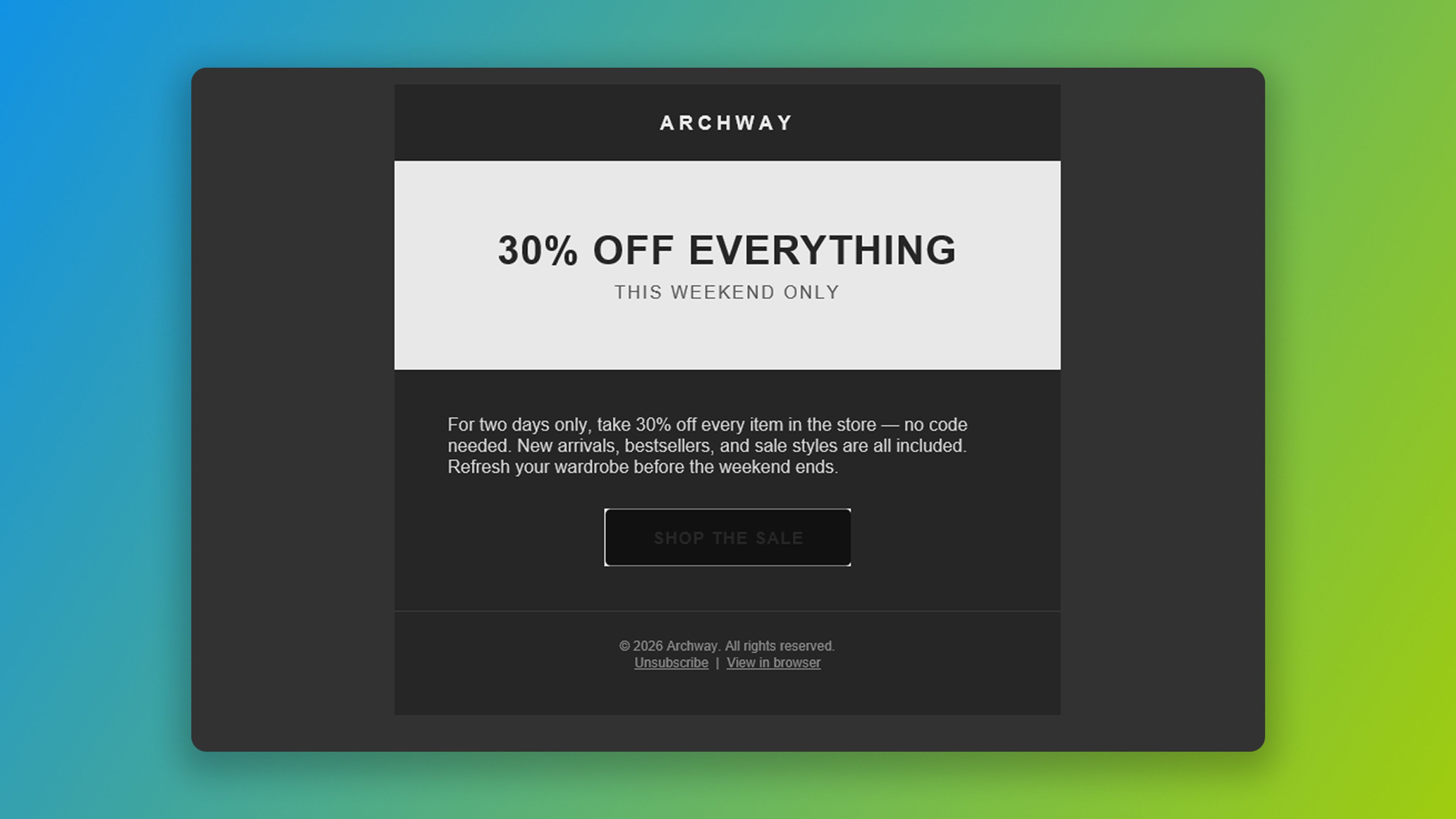 Claude’s CTA button sits on top of an unsightly white box in Outlook 2021 dark mode.