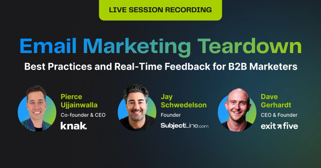 Email Marketing Teardown - Best Practices & Feedback - Live Session Recording