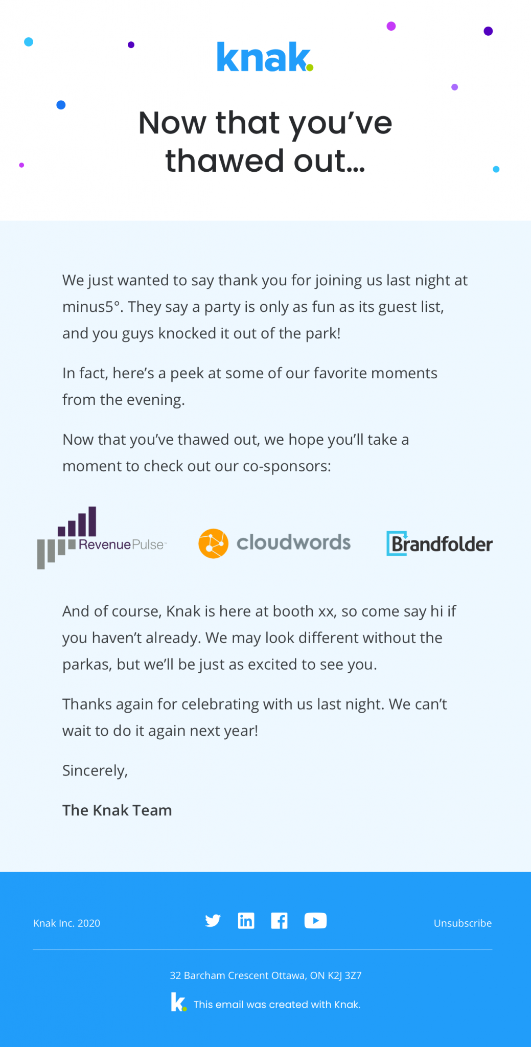 Email Thank You Message