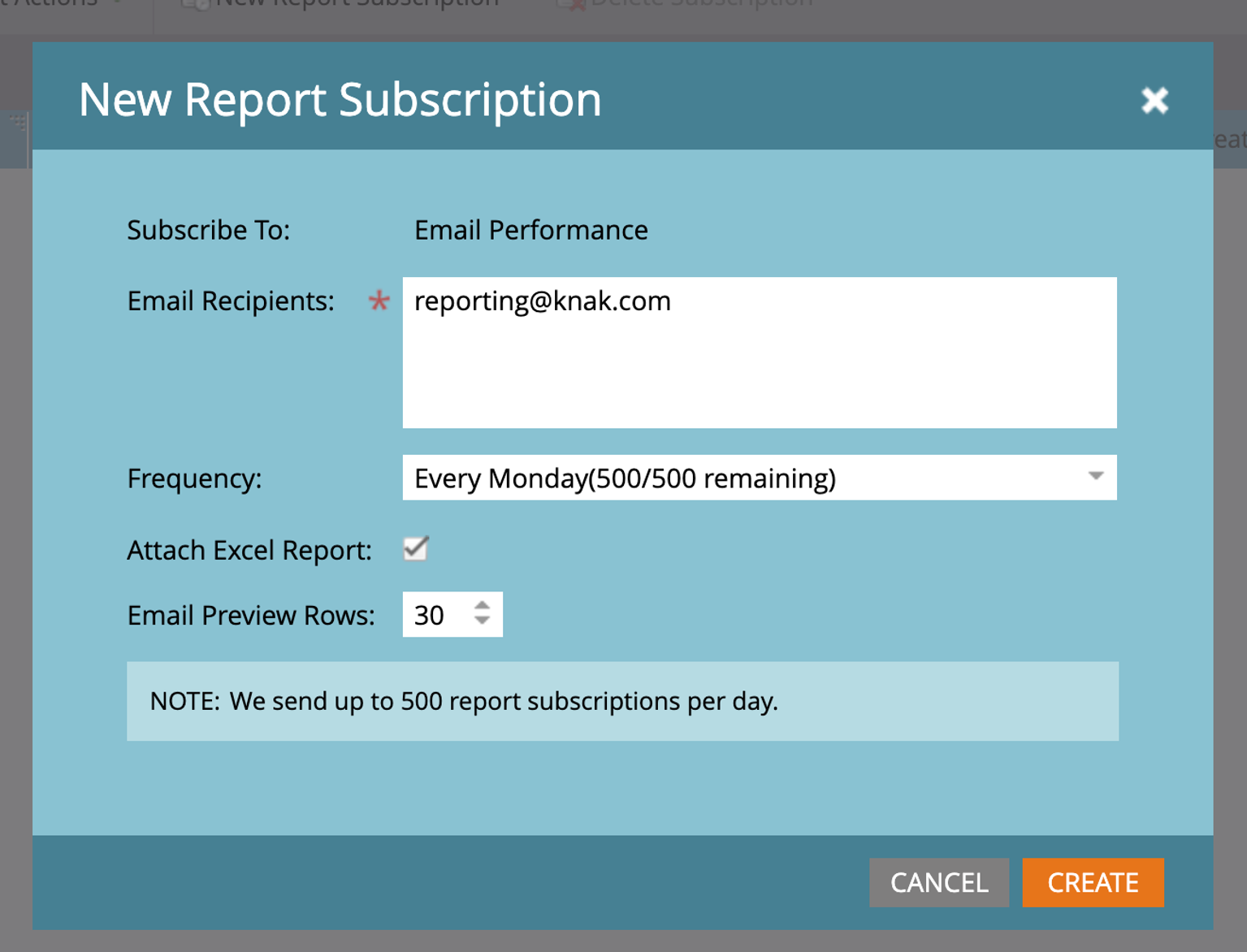 Automating Marketo email reports through subscriptions