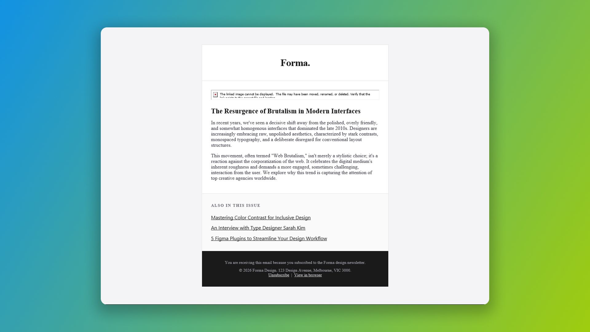 Gemini's design newsletter falls back to Times New Roman in Outlook 2016