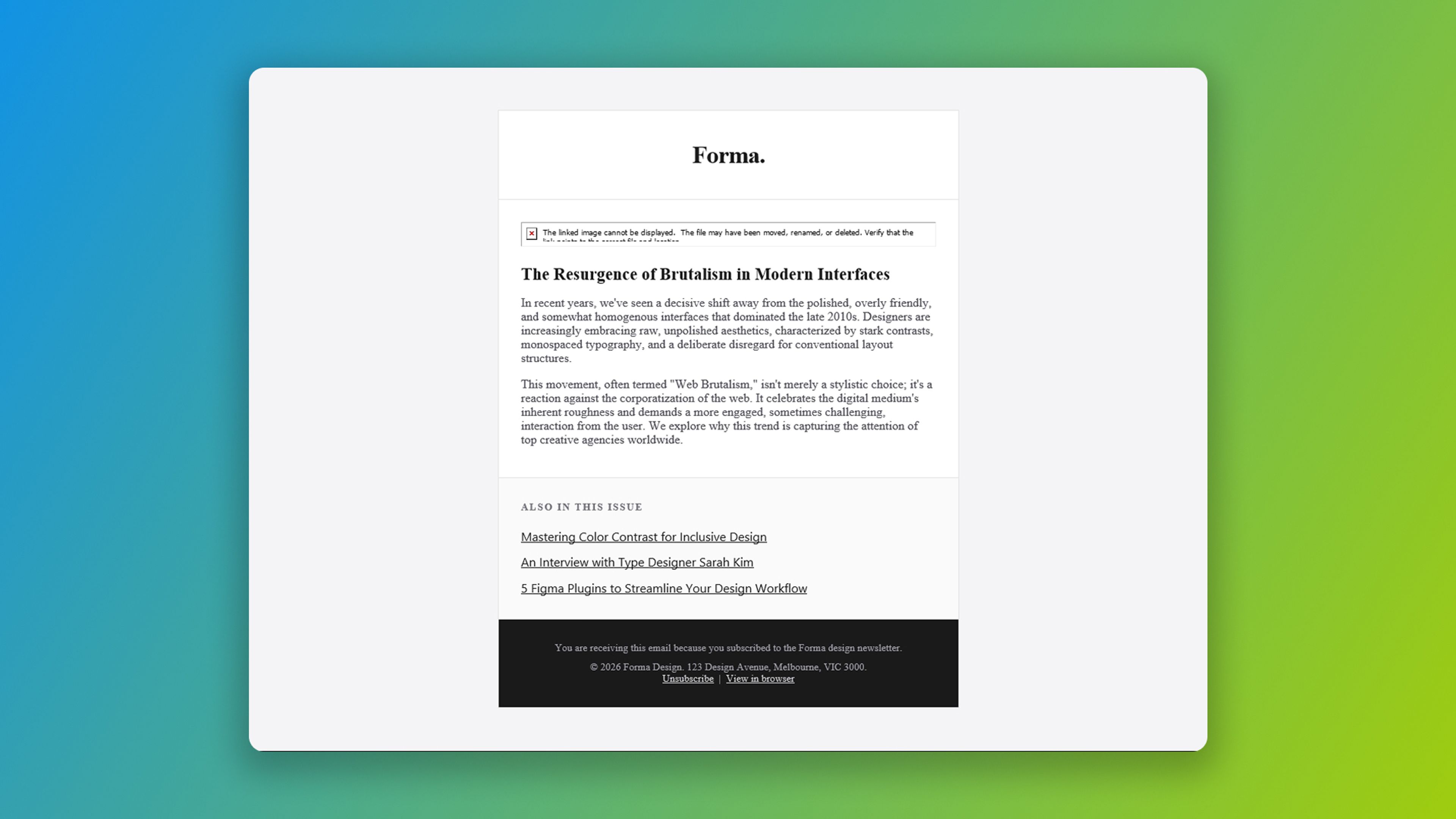 Gemini's design newsletter falls back to Times New Roman in Outlook 2016