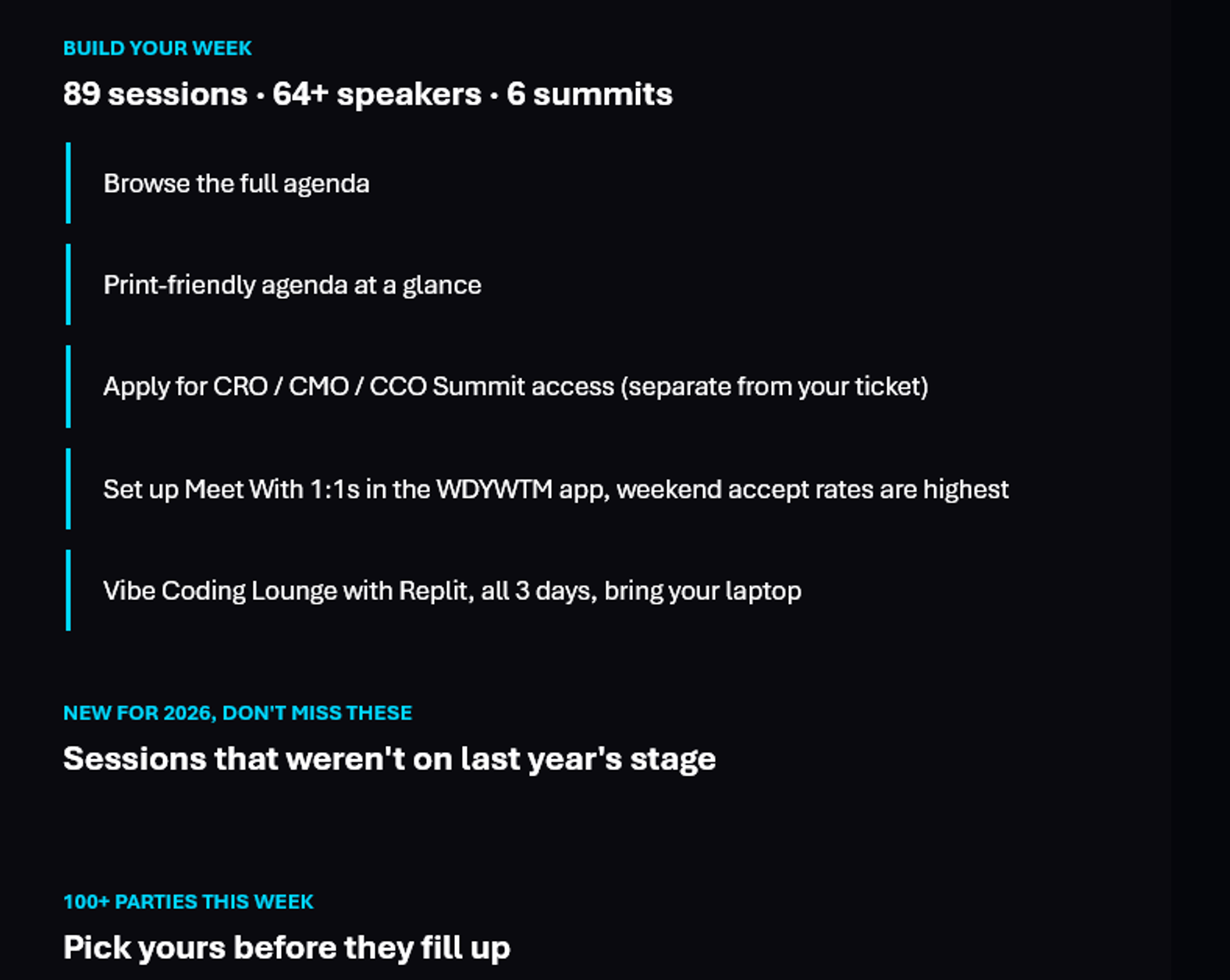 How the agenda does look on email