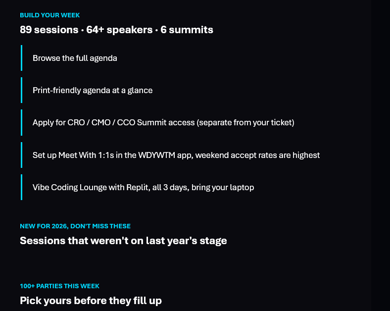 How the agenda does look on email