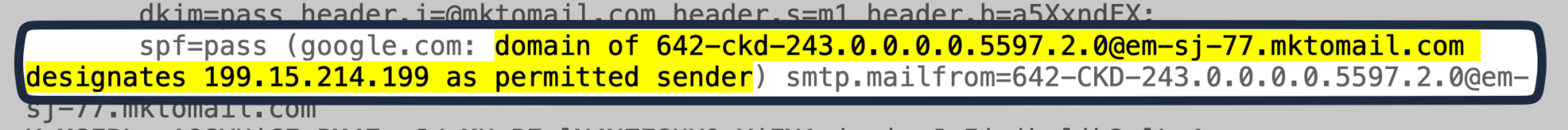 Image of code in message header.