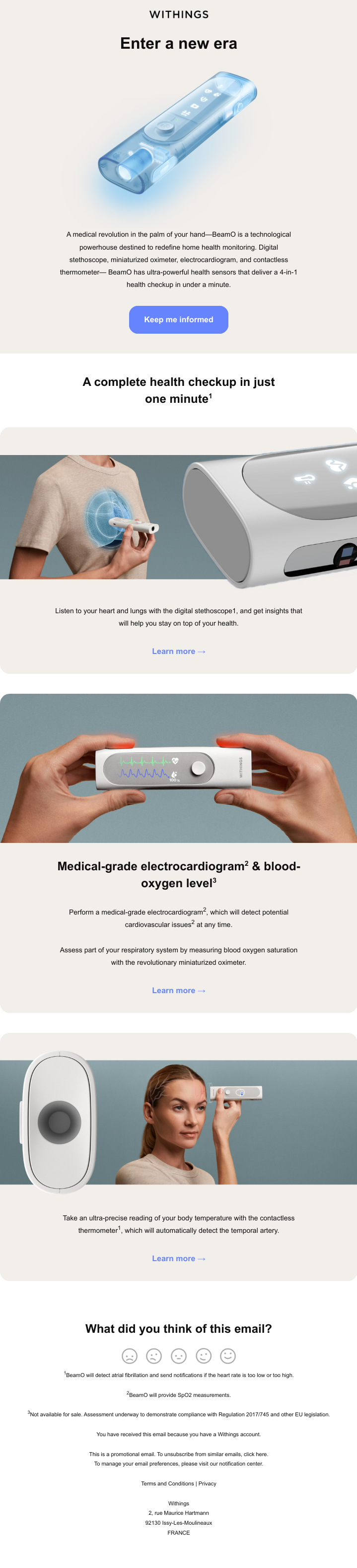 Product Update Email Example - Withings