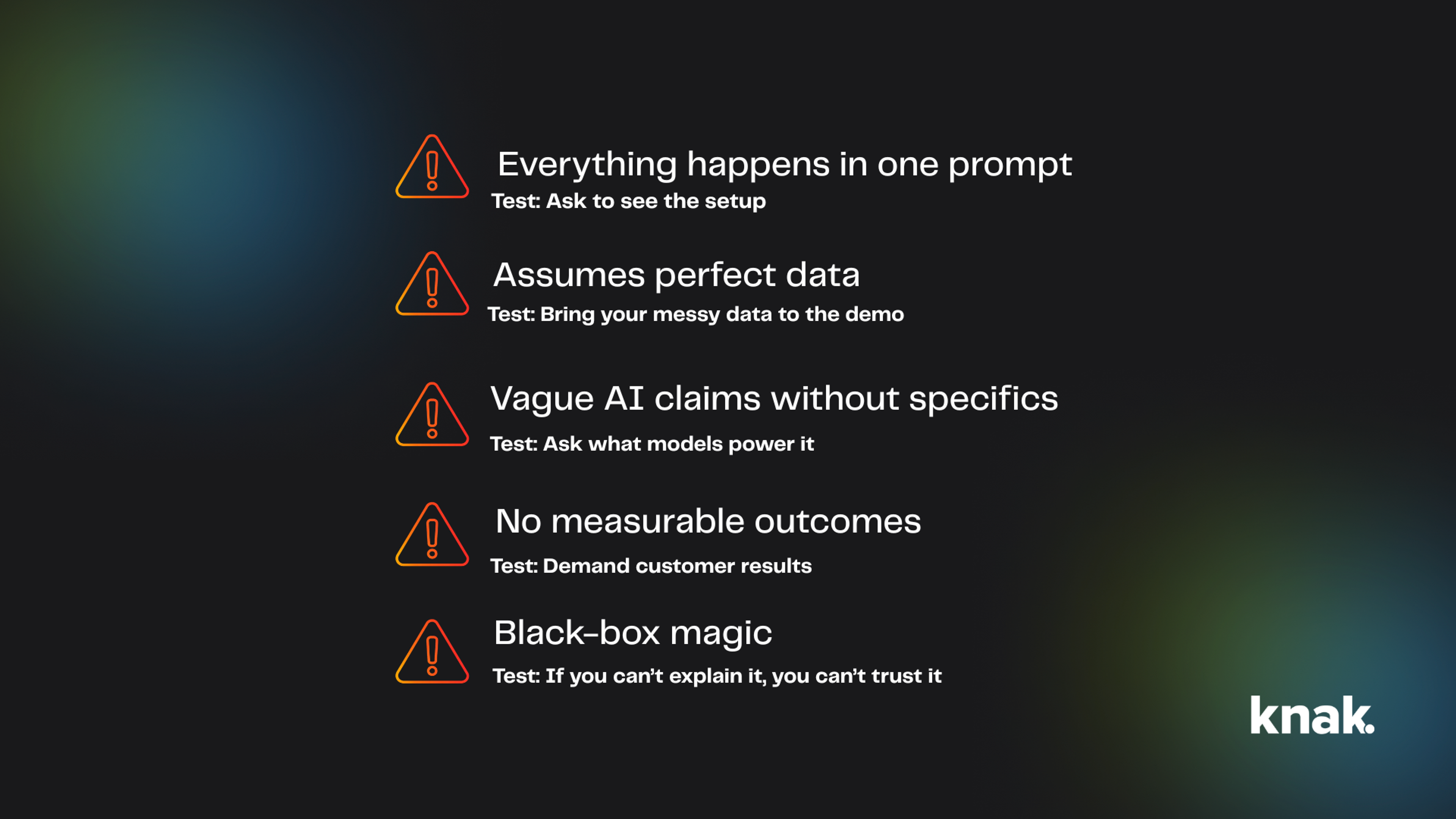 Red flags in AI tool demos
