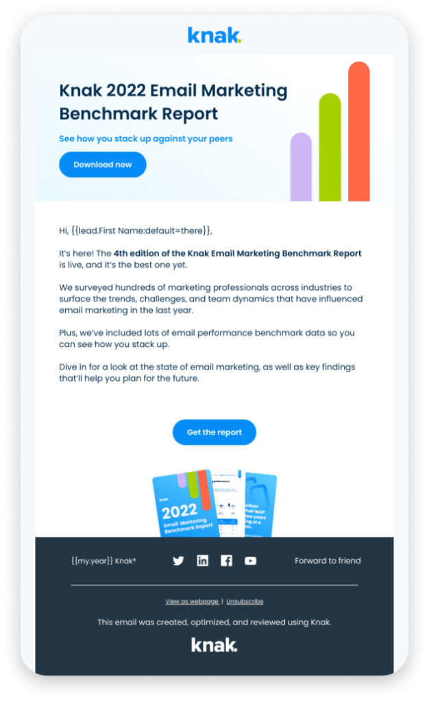 Knak Content Download Email Email Benchmark Report
