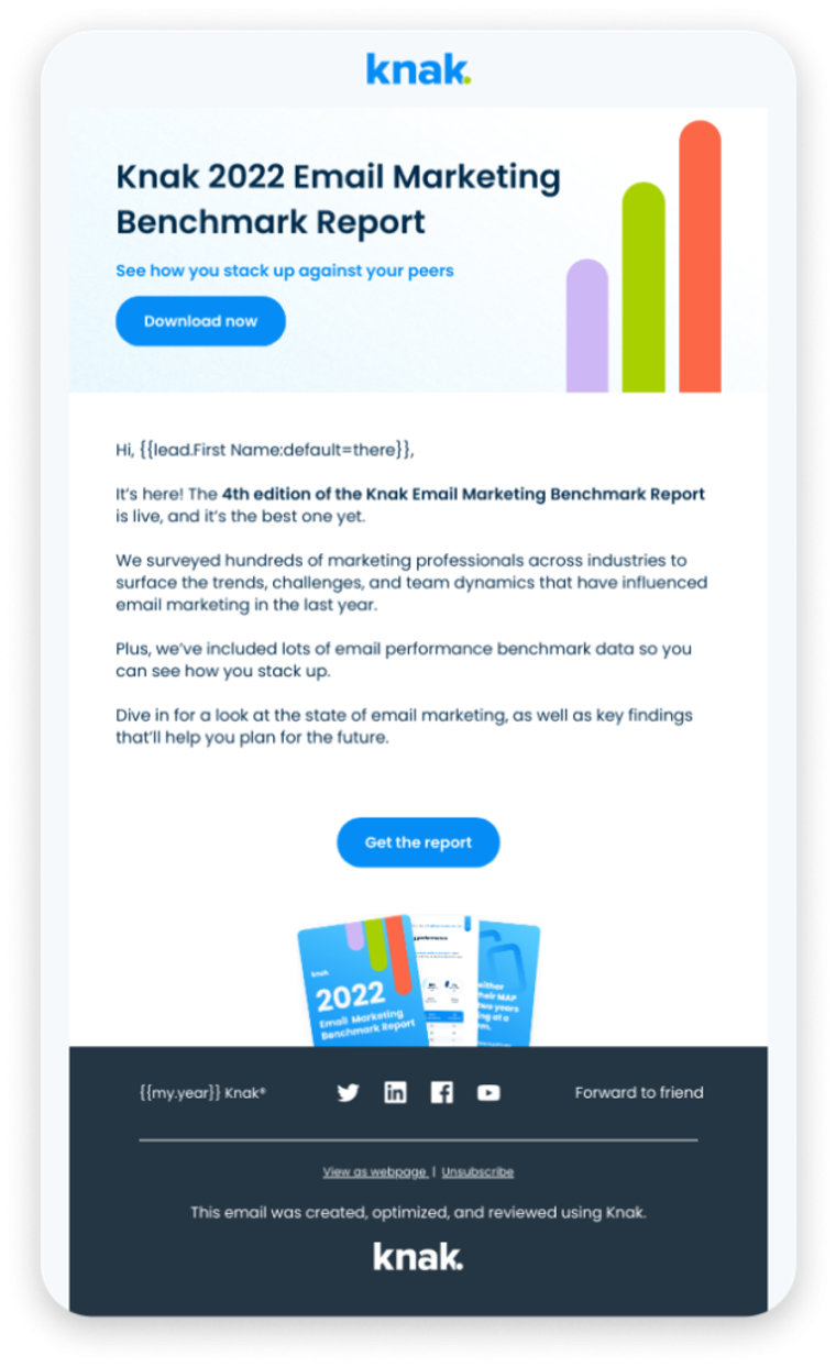 Knak Content Download Email Email Benchmark Report