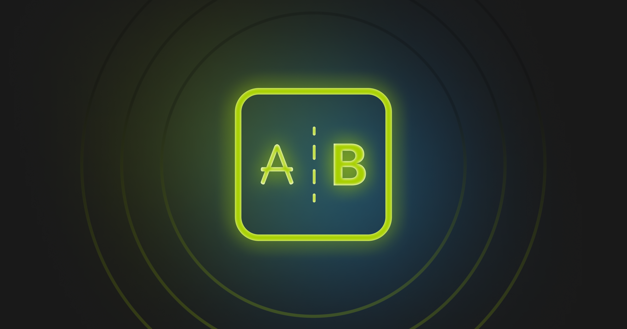 Green A/B test graphic on a dark background