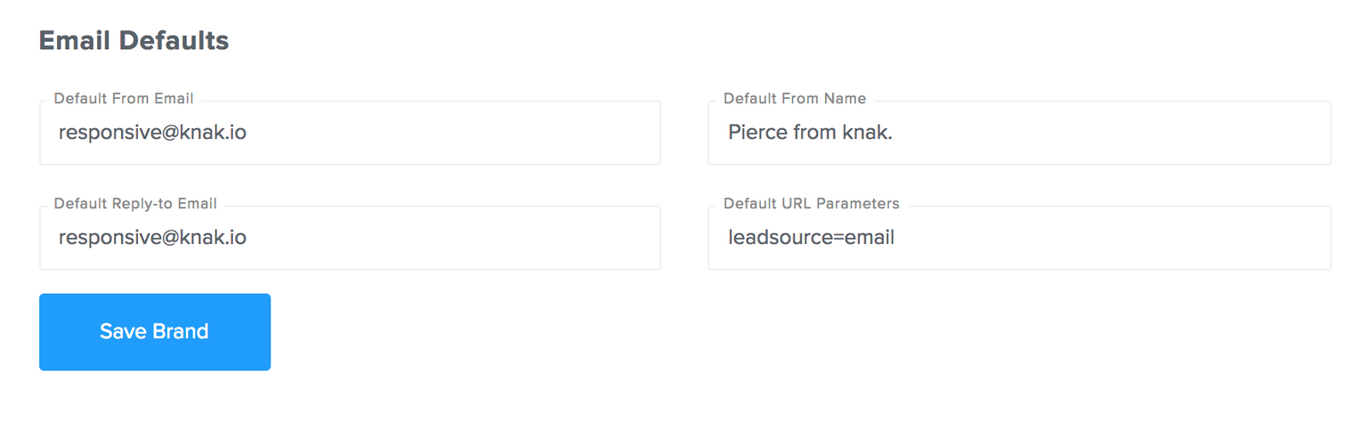 Set default email settings