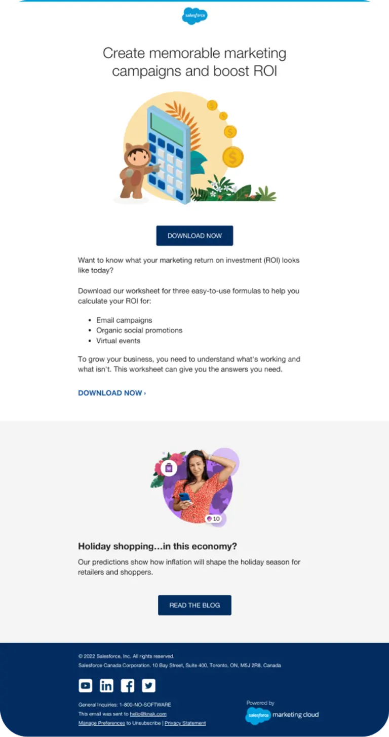 Salesforce's content download email