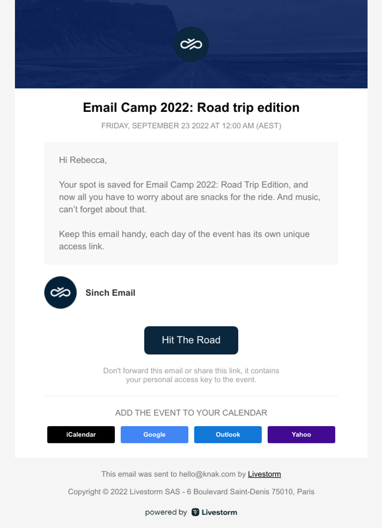 Email Camp 2022 - Webinar Confirmation