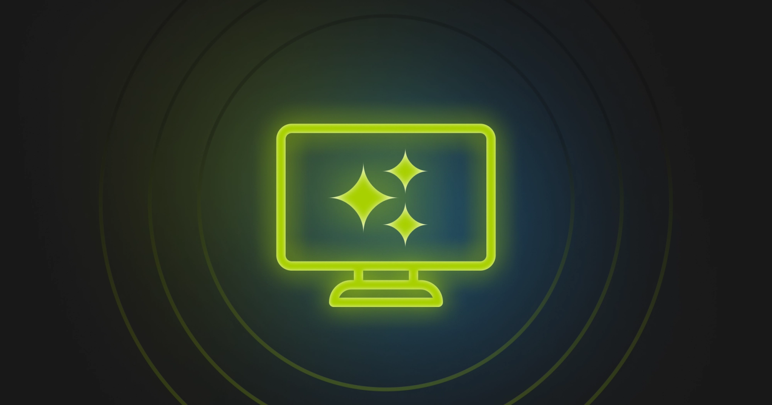Knak AI sparkles on a monitor
