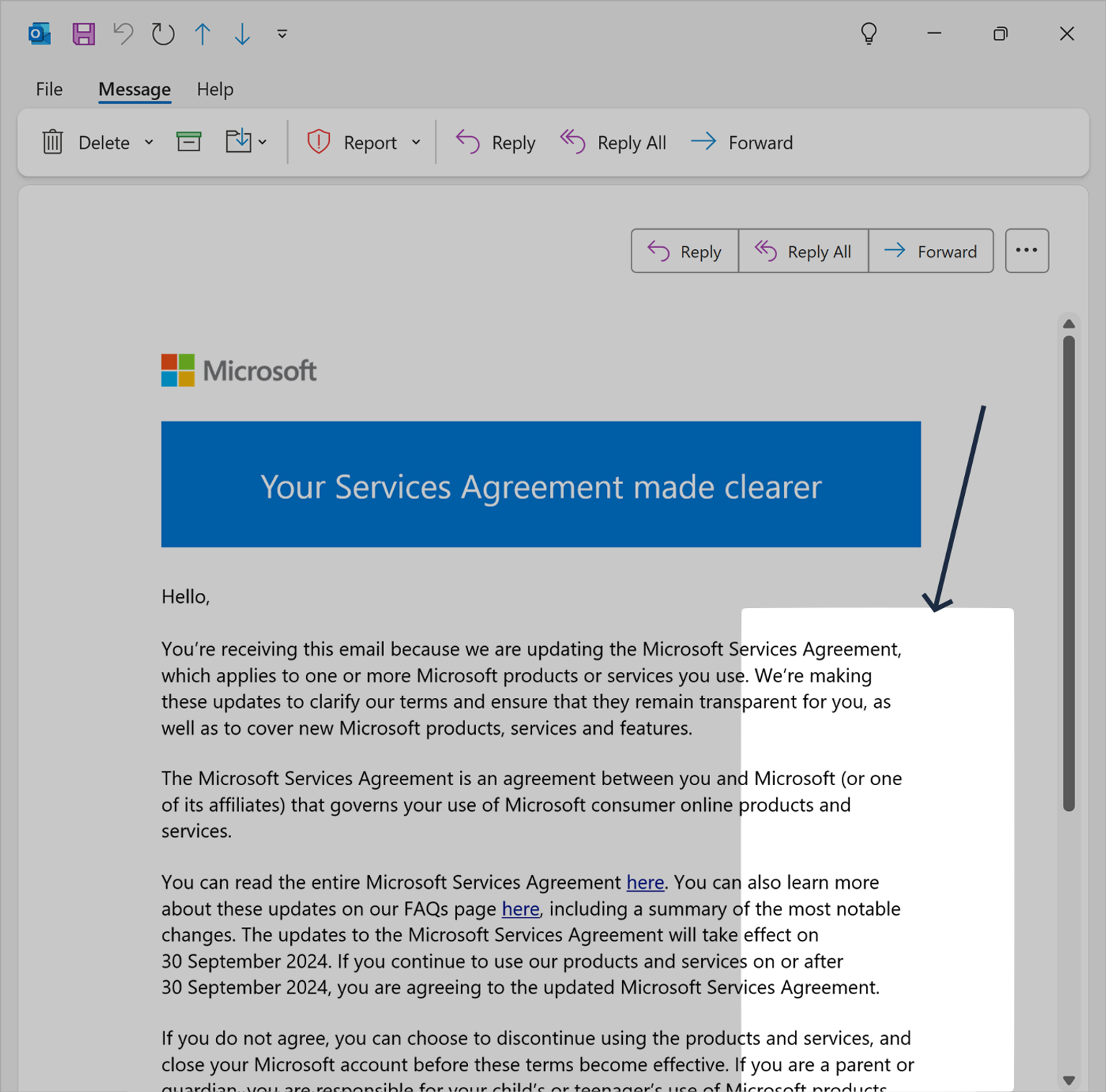 Microsoft email alignment example