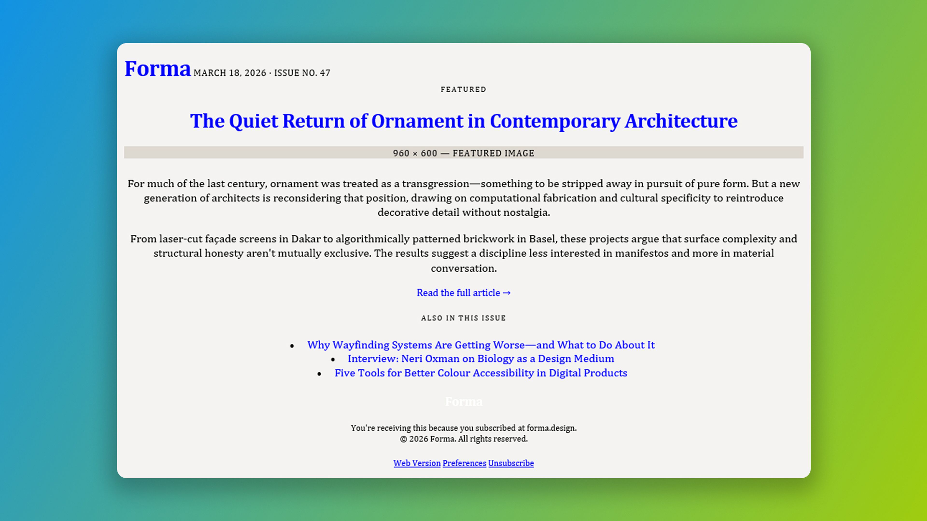Claude’s newsletter using divs for layout on Outlook Microsoft 365, Windows 11.
