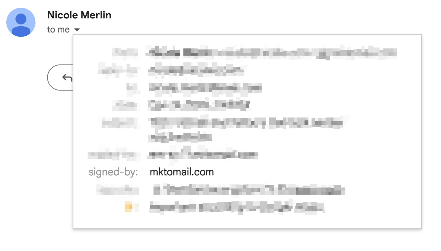 Sender dropdown info highlighting the "mailto" information.