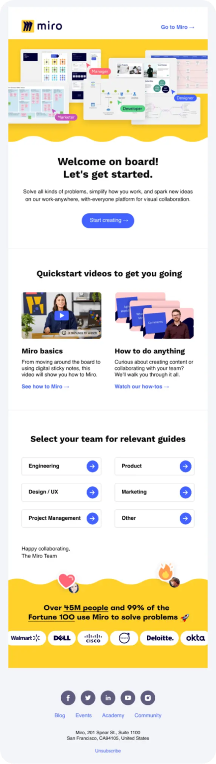 Example of a Welcome email – Personalization