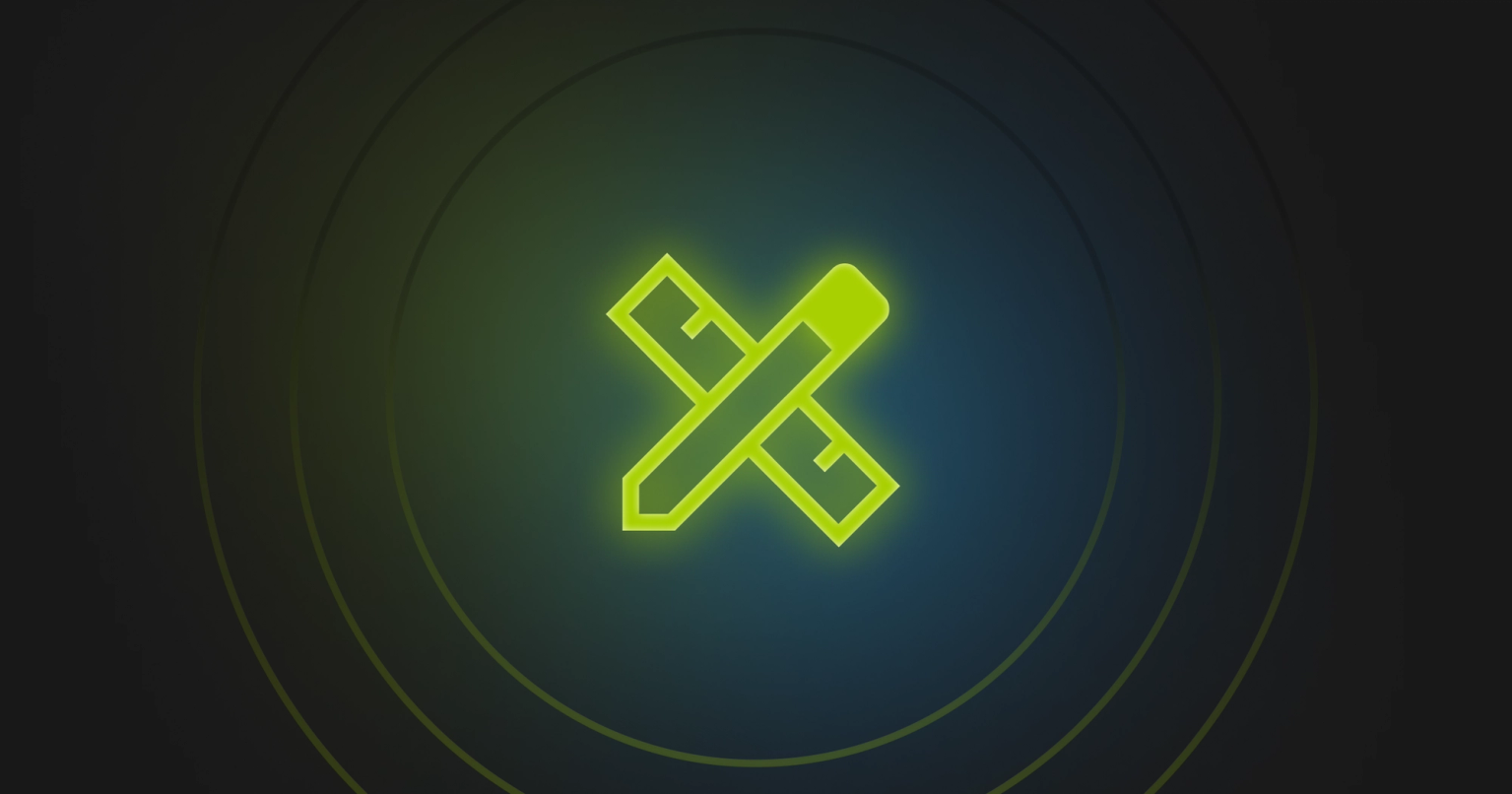 graphic of a pencil and a ruler forming an x