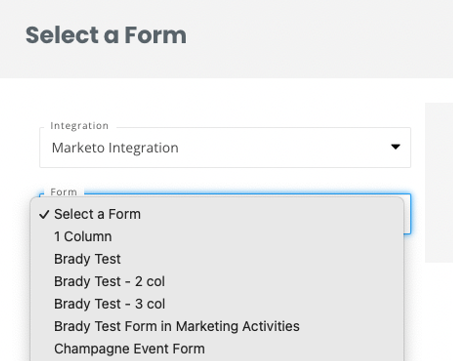 Using Marketo forms in a landing page builder