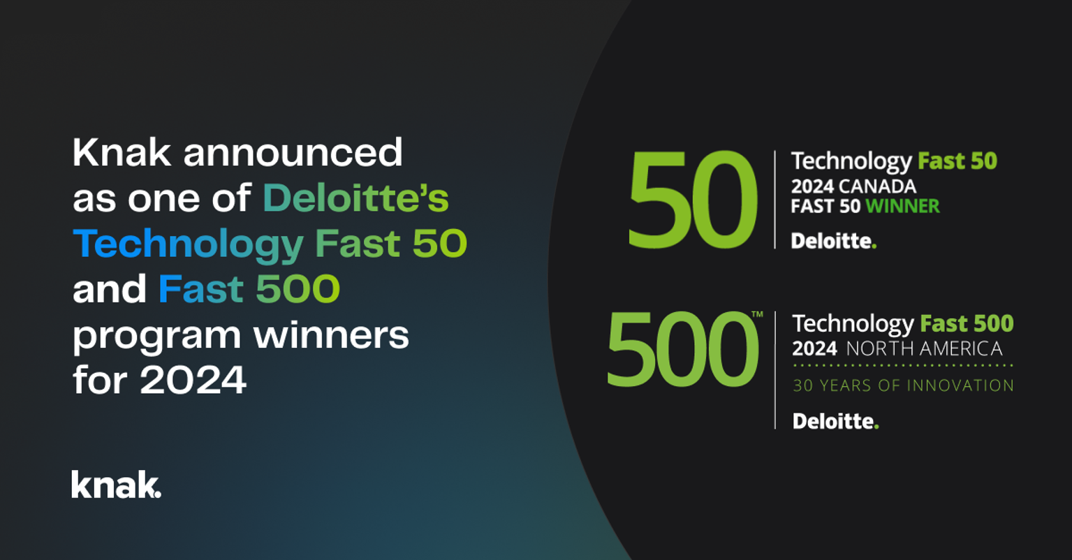 Knak announced as one of Deloitte's Technology Fast 50 and Fast 500 program winners for 2024