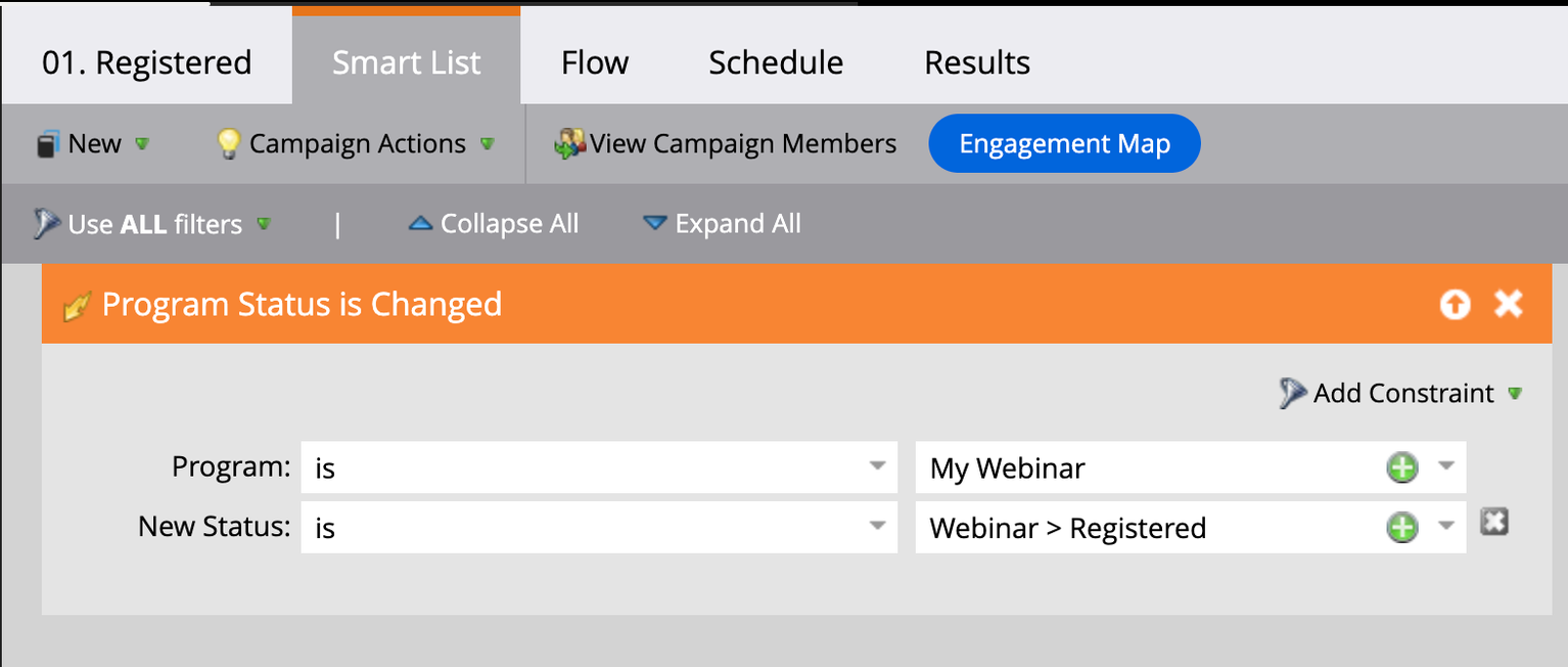 marketo program status trigger